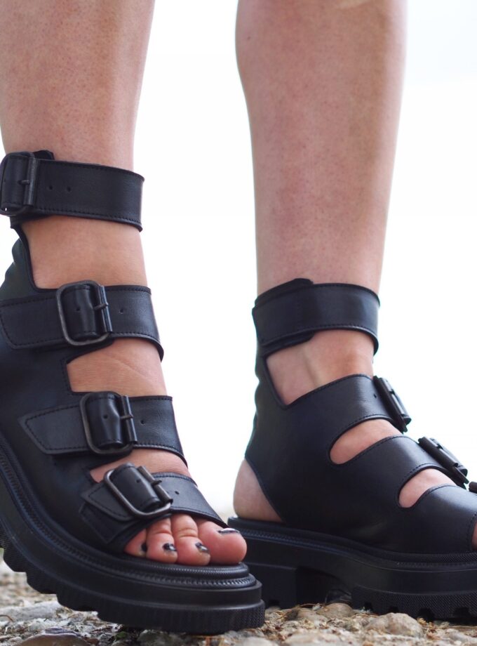 Women summer booties,Extravagant leather summer boots,women leather boots,Black leather boots,Leather boots women,Leather Gladiator Sandals