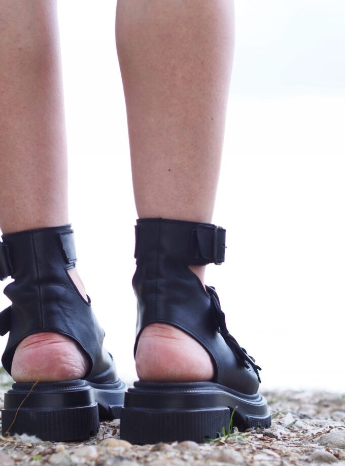 Women summer booties,Extravagant leather summer boots,women leather boots,Black leather boots,Leather boots women,Leather Gladiator Sandals