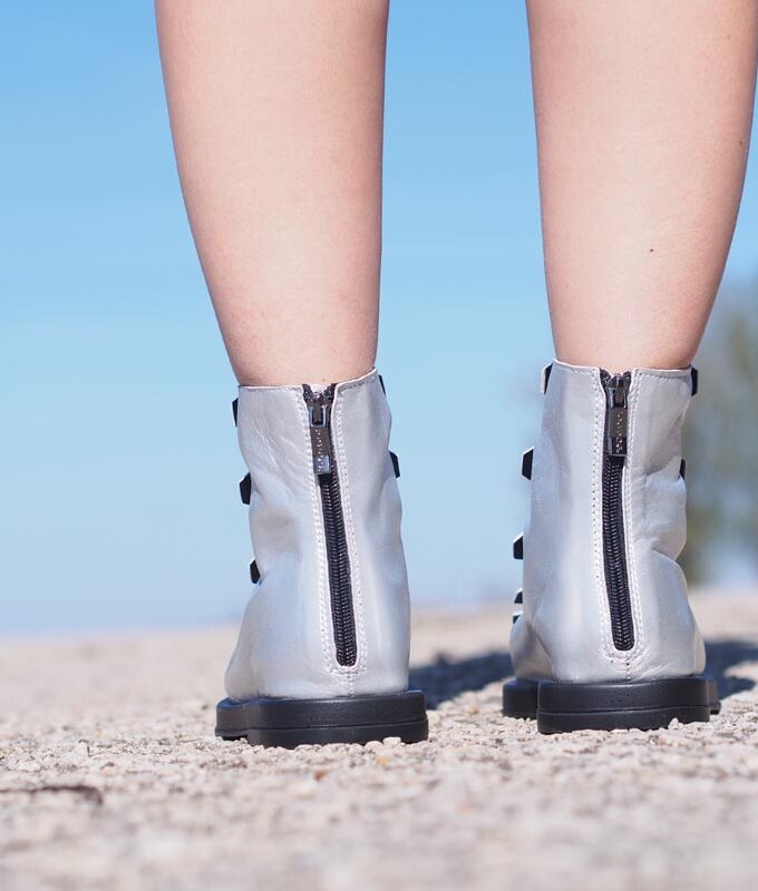 Silver Genuine leather summer boots,Women's Genuine Leather Summer Boots,Women summer booties,Extravagant summer boots,women leather boots
