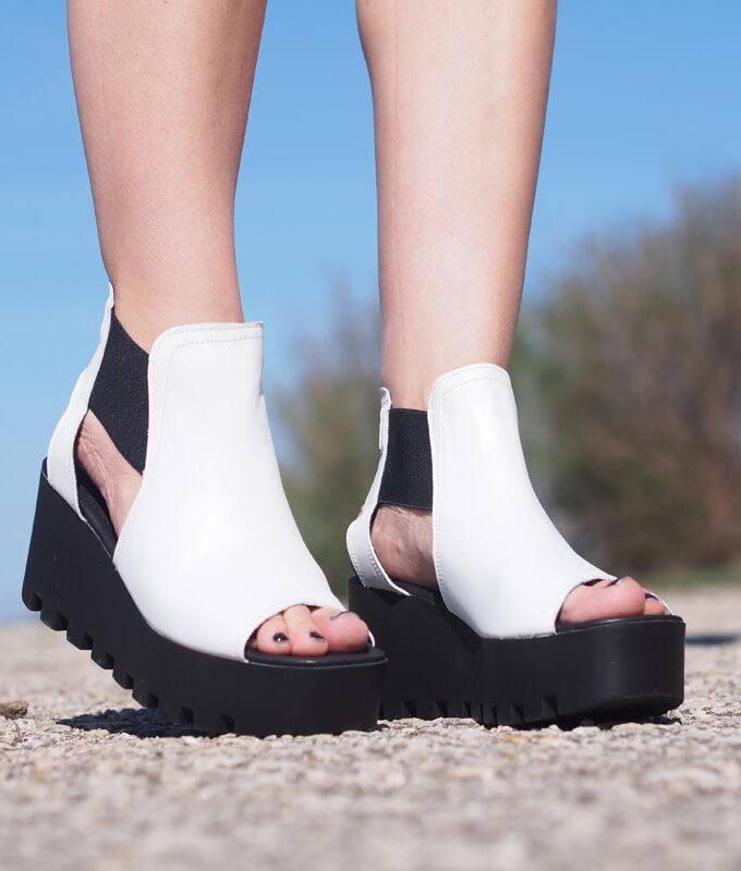 White genuine leather summer boots,summer platform boots,must have summer wedges,Women open toe wedges,leather summer booties