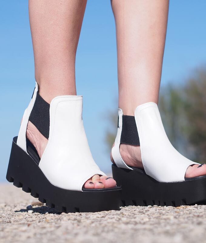 White genuine leather summer boots,summer platform boots,must have summer wedges,Women open toe wedges,leather summer booties