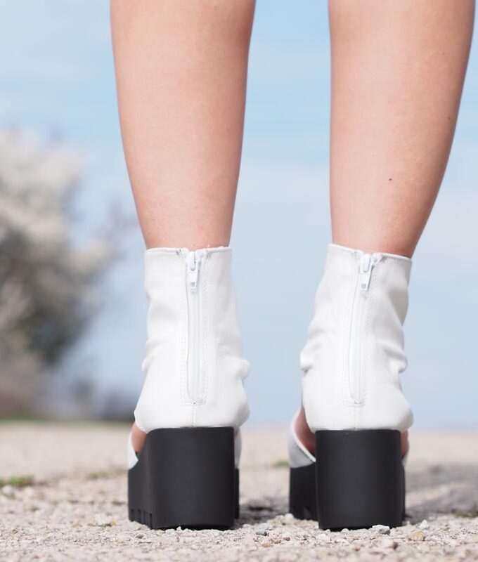 Women Genuine leather summer boots, White genuine leather summer booties ,Women open toe wedges,platform summer boots,must have wedges