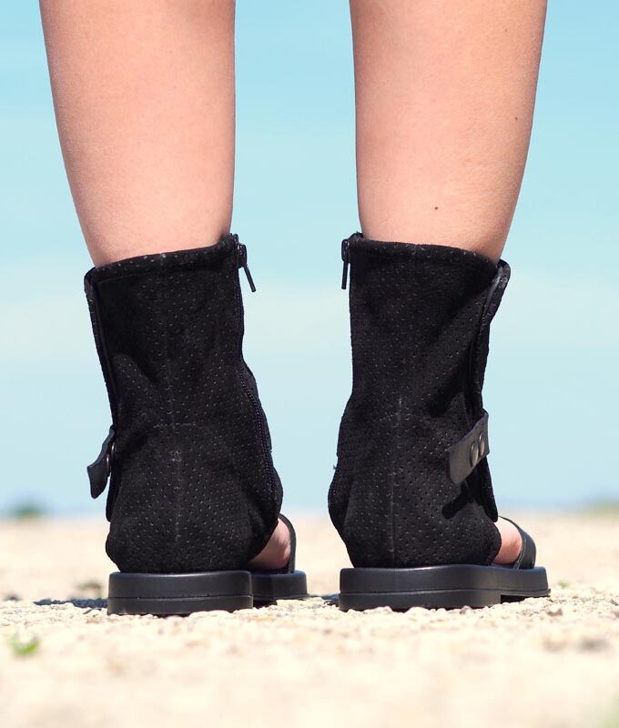 Womens genuine leather Summer boots,Leather summer booties,Extravagant leather summer boots,Women leather sandals,Black leather boots women